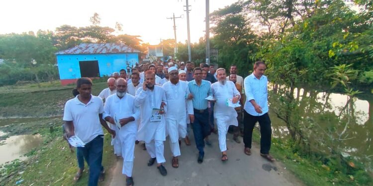 ওসমানীনগরে বিএনপির লিফলেট বিতরণ ও বিক্ষোভ মিছিল