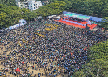 সিলেটে তারেক রহমানের সমাবেশে লোকে লোকারণ্য আলিয়ার মাঠ