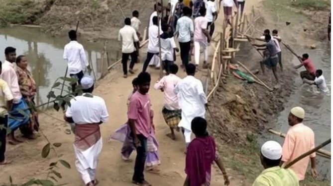 সুনামগঞ্জে হাওড়ের বাঁধ কাটা নিয়ে দুই পক্ষের সংঘর্ষ ১২ জন আহত