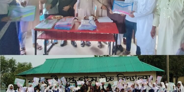 গোয়াইনঘাটে এসএসসি পরীক্ষার্থীদের মাঝে পরীক্ষার সামগ্রী বিতরণ
